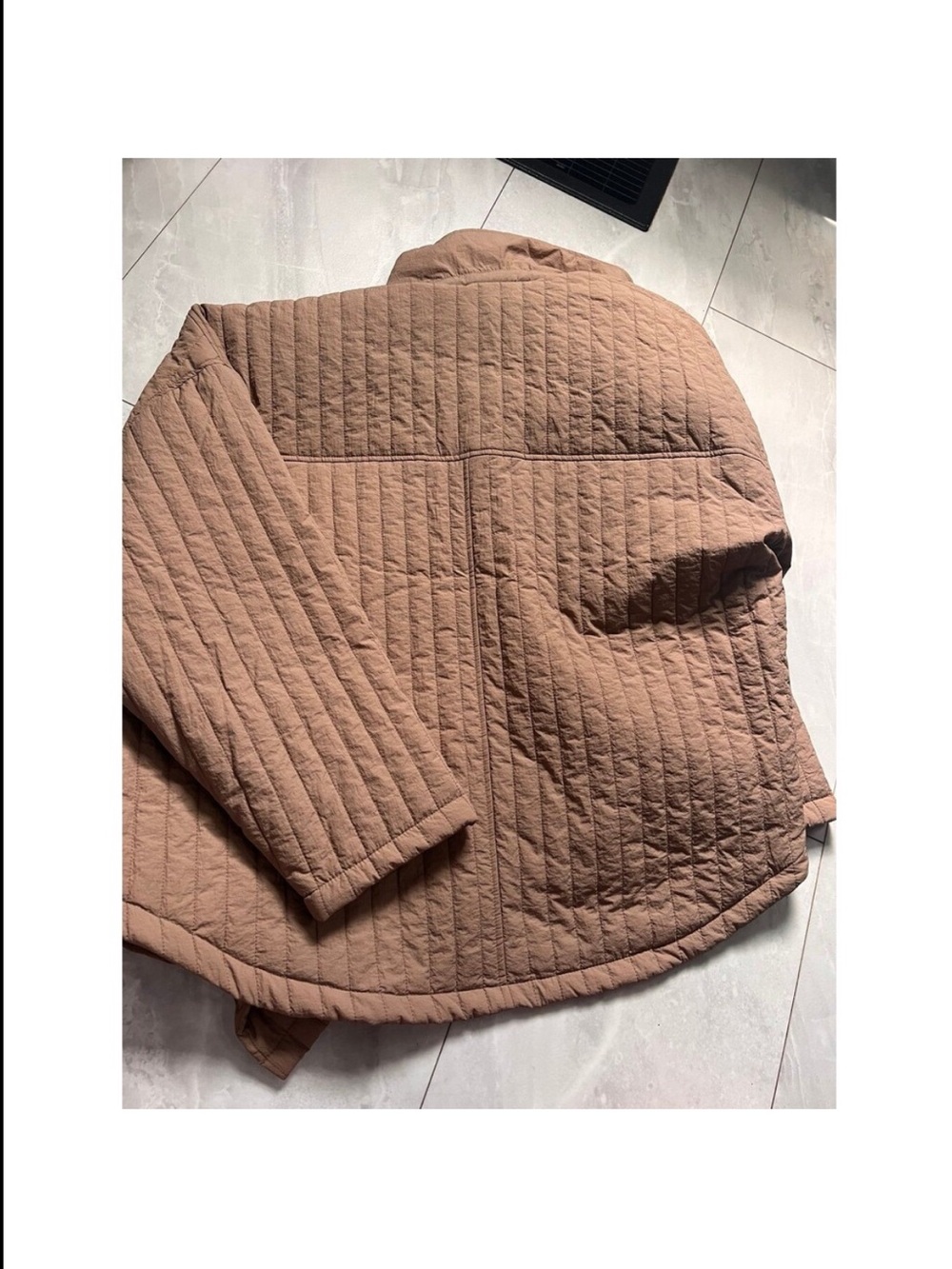 Old Navy Quilted Brown Button-Front Puffer Jacket - Picture 6 of 6